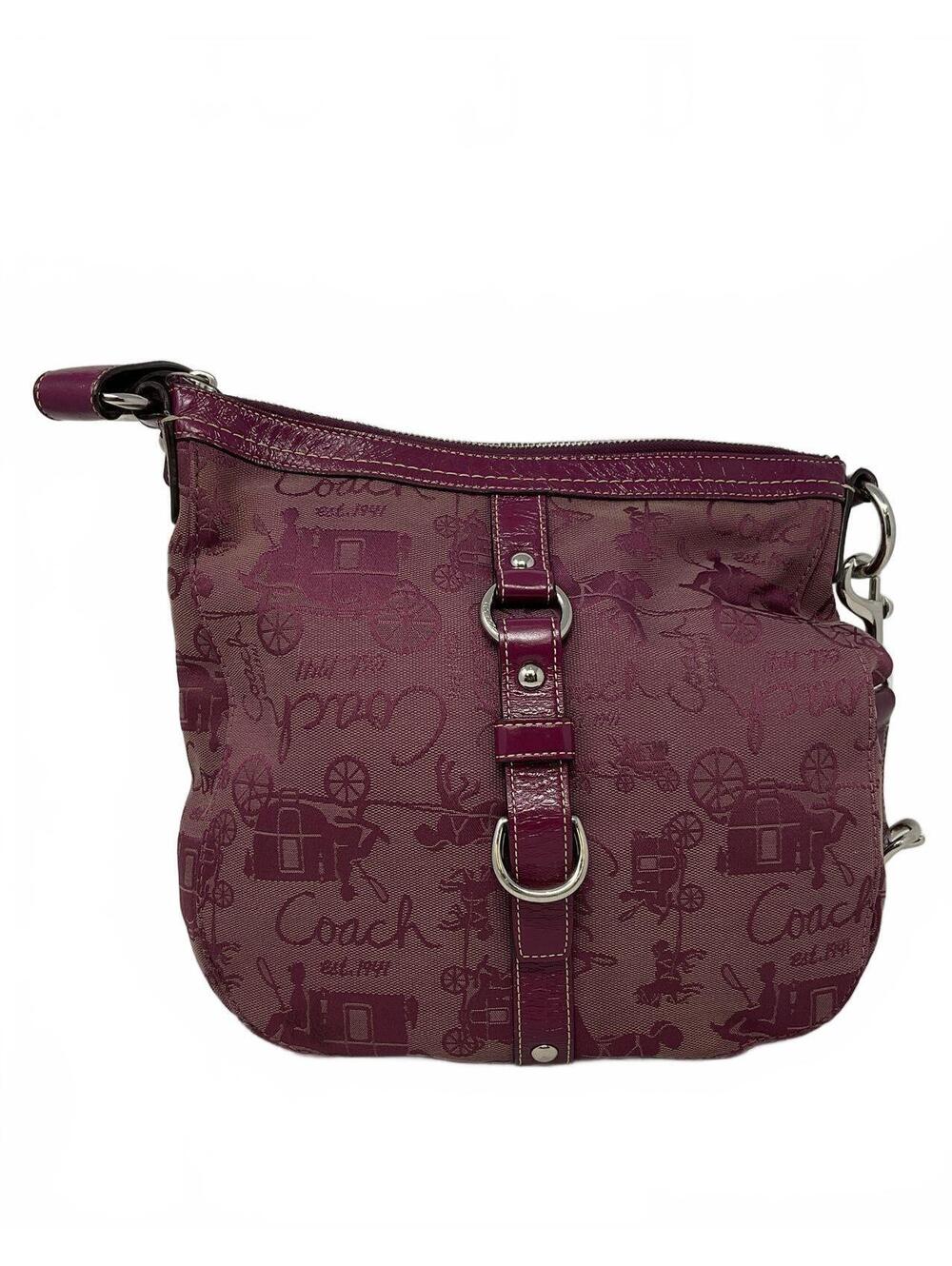 Coach Purple Signature Print Crossbody Bag